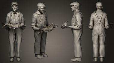 Figurines of people fisherman 3d model
